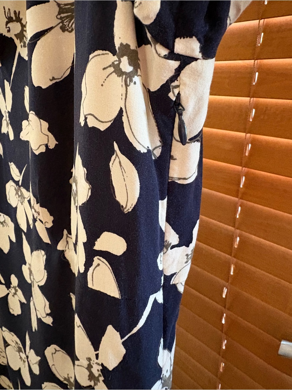 J. Jill Navy and White Floral V-Neck Dress - Picture 5 of 11